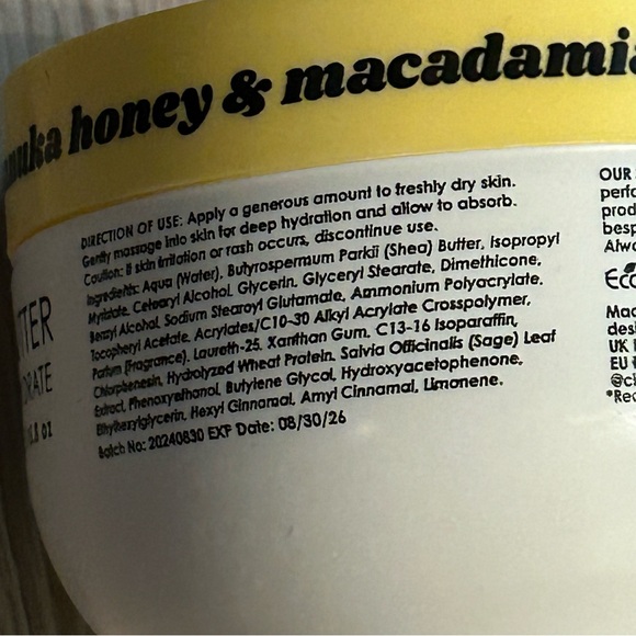 NEW CIROA manuka honey Macadamia Body Butter  15.8 Cruelty Free - Picture 3 of 4